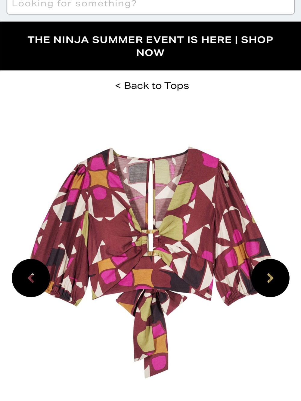 Tie-Front Printed Crop Top in Plum Multi